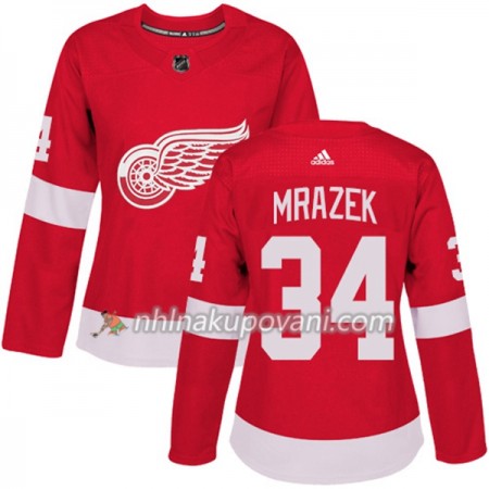 Detroit Red Wings Dresy Petr Mrazek 34 Červená 2017-2018 Adidas Authentic - Dámské Detroit Red Wings Dresy Petr Mrazek 34 Červená 2017-2018 Adidas Authentic - Dámské